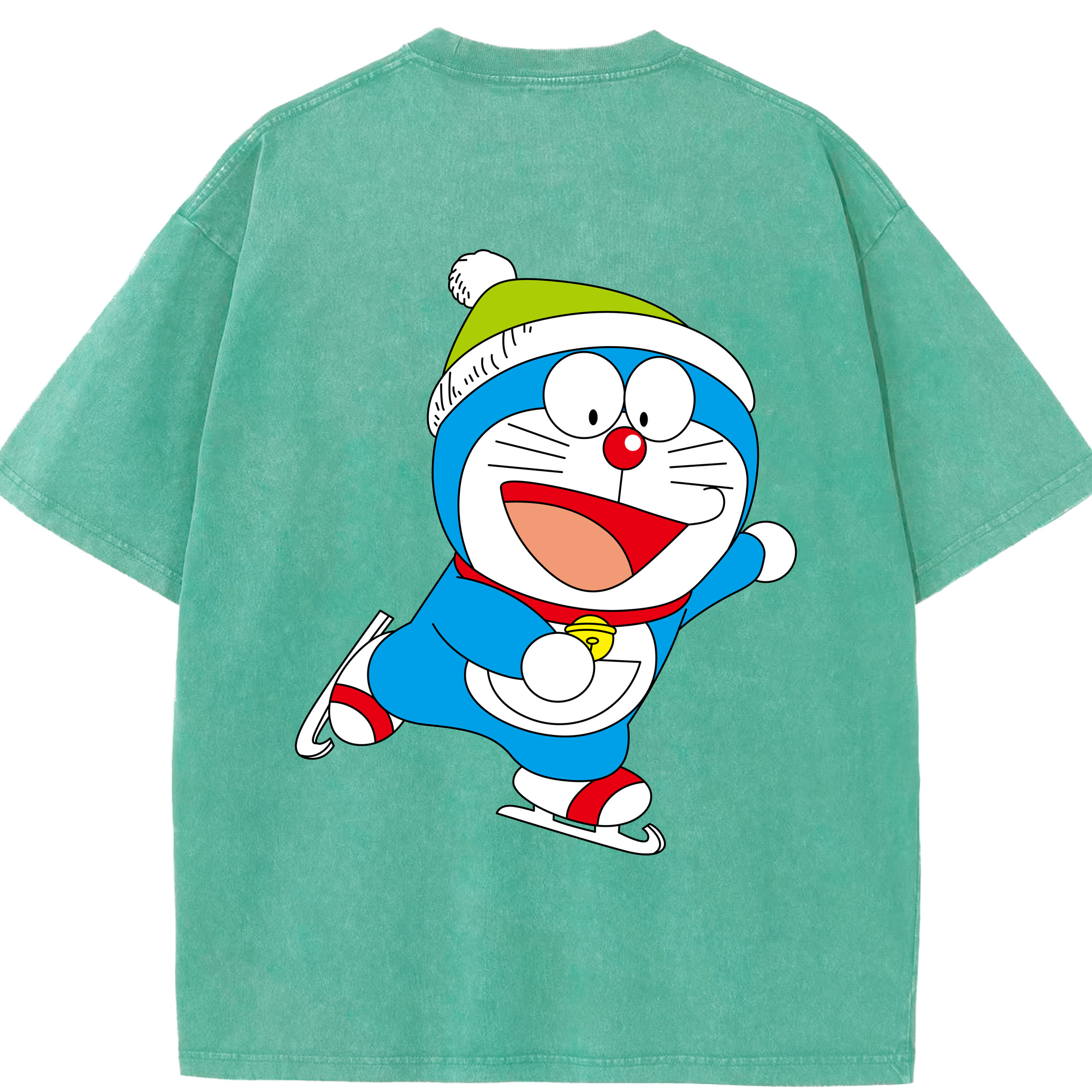 （画像用） ドラえもん Doraemon 綿100% ヴィンテージ風 半袖Tシャツ（背面プリント）
